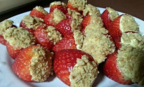 Cheesecake Stuffed Strawberries - Bariatric Women